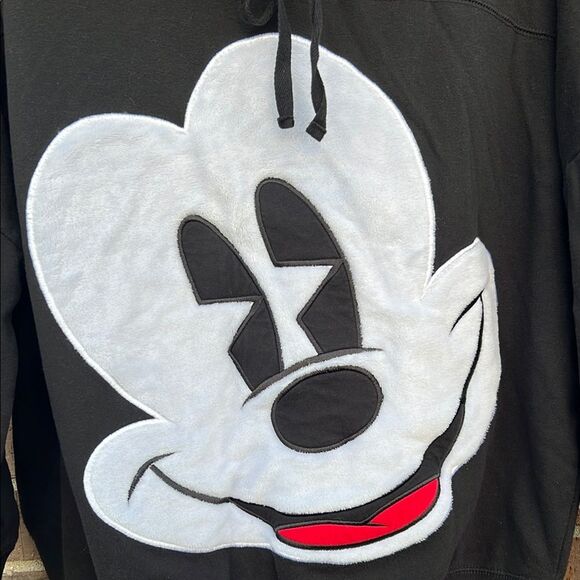 Disney Mickey Mouse Rare Black White Red Hoodie Sweater L - Picture 3 of 12